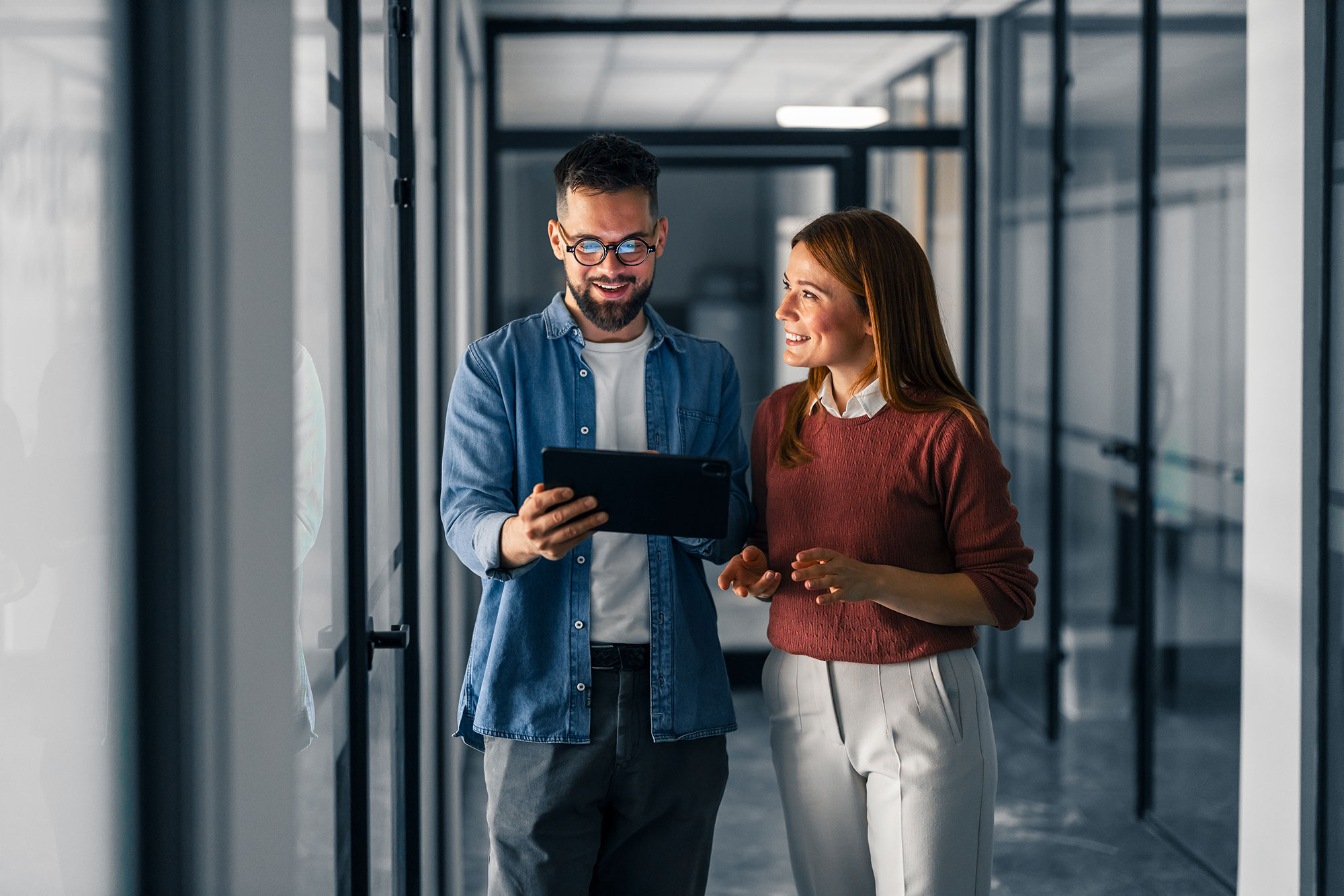 Two People on Mobile Device